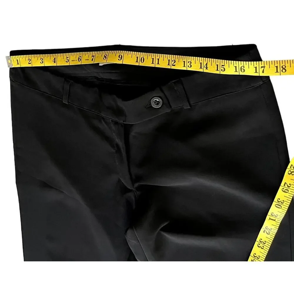 PDK Pants Womens Size W34 Black Pockets Belted Loops Low-Rise Wide-Leg Business